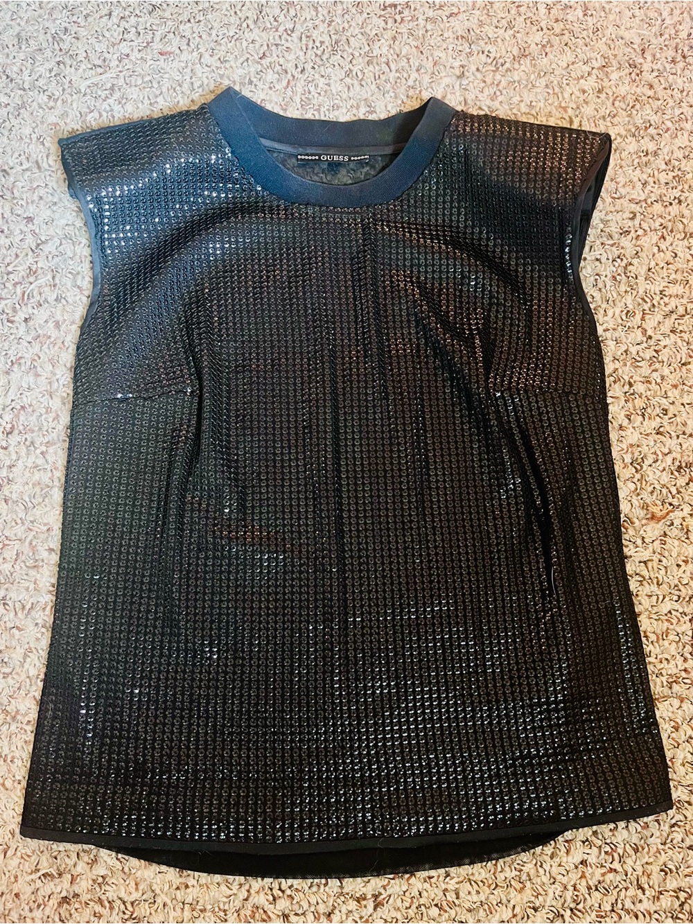 GUESS Black Sequin Tank Top